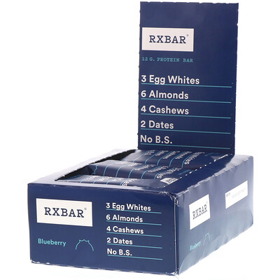 RXBAR Protein Bar, Blueberry, 12 Bars, 1.83 oz (52 g) Each