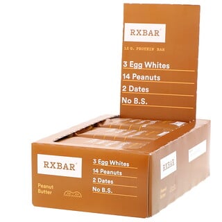 RXBAR, Protein Bar, арахисовая паста, 12 батончиков, 52 г (1,83 унции)
