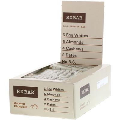 RXBAR Protein Bar, Coconut Chocolate, 12 Bars, 1.83 oz (52 g) Each