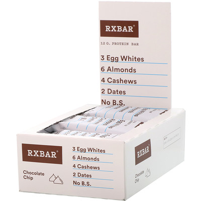 

RXBAR Protein Bar, Chocolate Chip, 12 Bars, 1.83 oz (52 g) Each