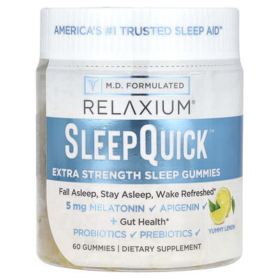 Relaxium, Gomitas SleepQuick™, Delicioso limón, 60 gomitas