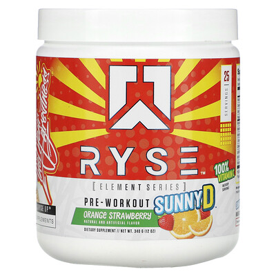 RYSE, Element Series, Pre-Workout, Sunny D, Orange Strawberry, 12 oz (340 g)