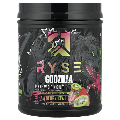 Ryse Pre-Workout, Godzilla, Strawberry Kiwi, 1.6 lbs (748 g)