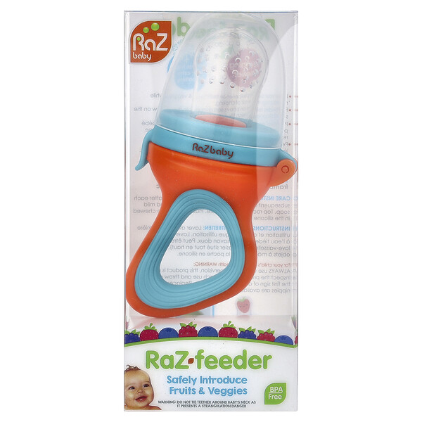 RaZbaby Raz-Feeder, 6m+, Red & Blue, 1 Feeder