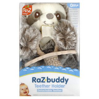 RaZbaby, RaZ-Buddy, supporto per massaggiagengive, massaggiagengive staccabile, 0 mesi+, bradipo, 1 pezzo
