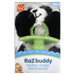 RaZbaby, Support pour anneaux de dentition, Anneaux de dentition amovibles, 0 mois+, Panda, 1 pièce