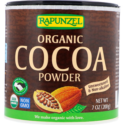 Органический какао-порошок, 201 г (7,1 унции)
