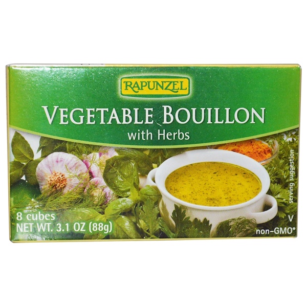 Rapunzel, Vegan Vegetable Bouillon with Herbs, 8 Cubes 3.1 oz (88 g