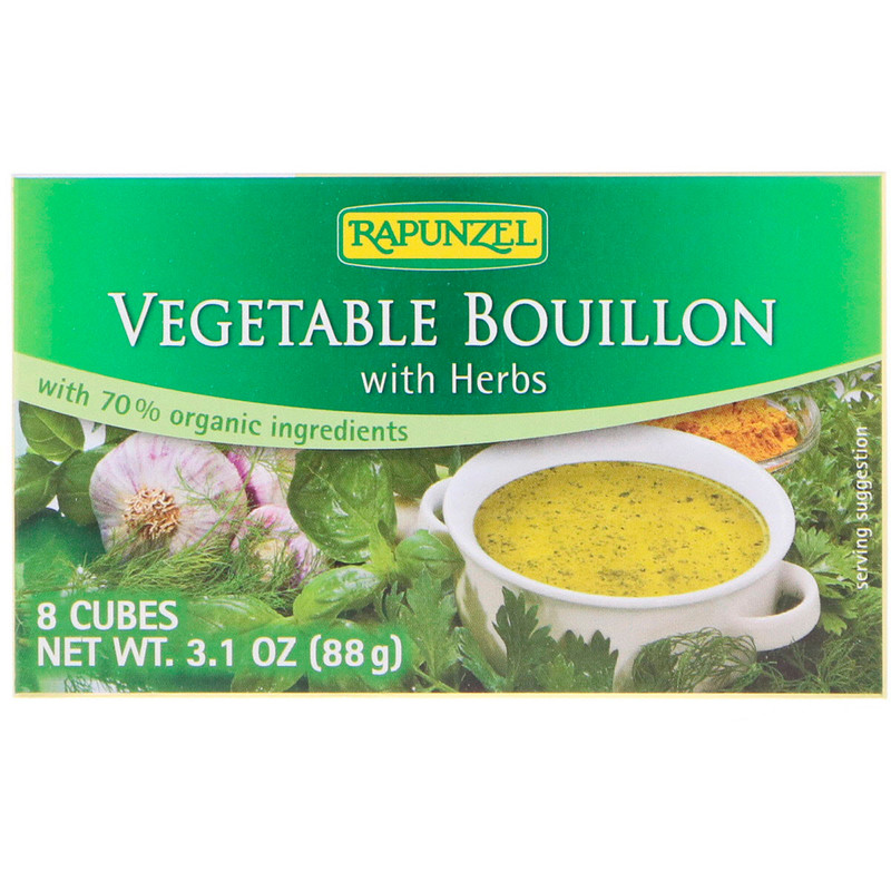 Rapunzel, Vegan Vegetable Bouillon with Herbs, 8 Cubes 3.1 oz (88 g