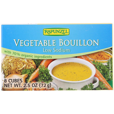 

Vegan Vegetable Bouillon, Low Sodium, 8 Cubes 2.5 oz (72 g)