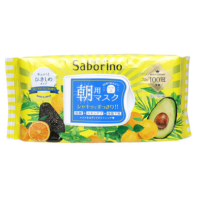 

Saborino, Morning Beauty Face Mask, Citrus Avocado, 32 Sheets, 304 ml