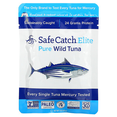 Safe Catch Elite, дикий тунец, чистый, 85 г (3 унции)