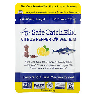 Safe Catch, Elite, Дикий тунец, цитрусовый перец, 2,6 унции (74 г)