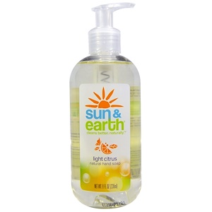 Sun & Earth, Натуральное мыло для рук, легкий цитрус, 8 жидких унций (236 мл)