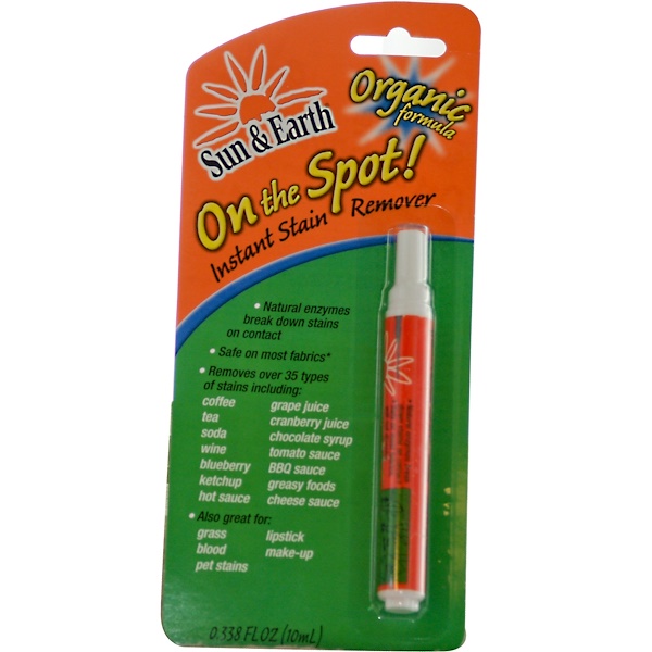 Sun & Earth, On the Spot!, Instant Stain Remover Pen, 0.338 fl oz (10 ml) (Discontinued Item) 