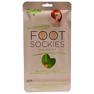 My Spa Life, Foot Sockies, Spearmint & Tea Tree Oil, 1 Pair Foot Masks, 0.89 oz (25 g)