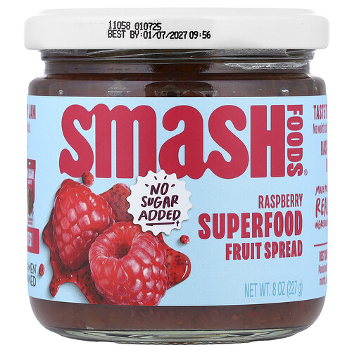 Smash Foods Superfood Fruit Spread, Raspberry , 8 oz (227 g)
