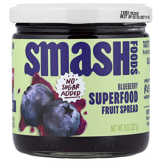 Smash Foods, Pâte à tartiner aux superaliments et aux fruits, Myrtille, 227 g