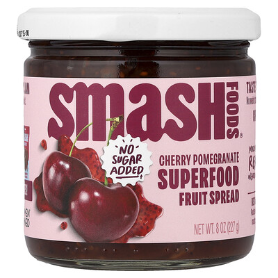 Smash Foods, Superalimentos para untar de frutas, Cereza y granada, 227 g (8 oz)
