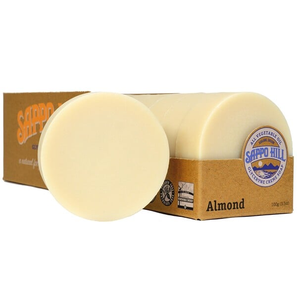 Sappo Hill, Glyceryne Cream Soap, Almond, 12 Bars, 3.5 oz (100 g) Each