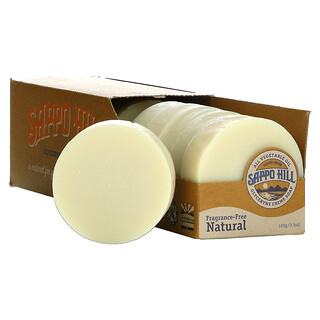 Sappo Hill, Glyceryne Cream Soap, Natural, Fragrance-Free, 12 Bars, 3.5 oz (100 g) Each
