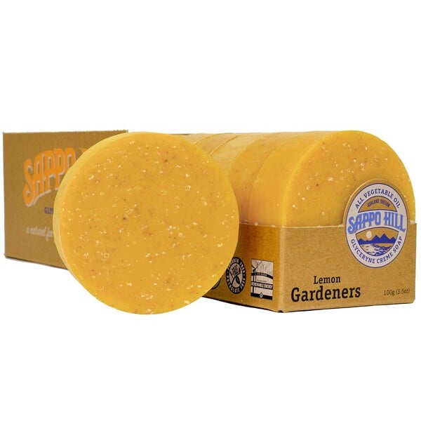 Sappo Hill, Glyceryne Cream Soap, Lemon Gardeners, 12 Bars, 3.5 oz (100 g) Each