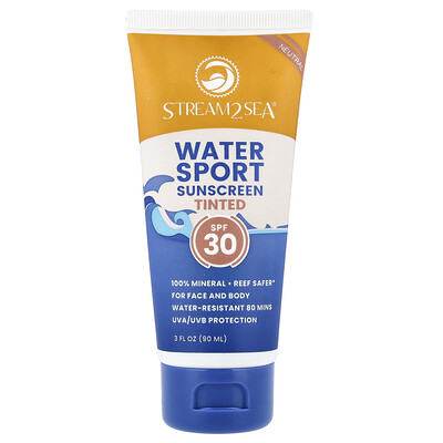 Product Image for Stream2Sea, Water Sport Sunscreen, Tinted, SPF 30, Neutral, 3 fl oz (90 ml)