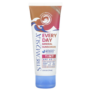 Stream2Sea, エブリデイミネラル サンスクリーンティント、SPF数値45、ニュートラル、75ml（2.5液量オンス）