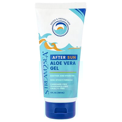 Stream2Sea, Gel de aloe vera para después del sol, Sin fragancia, 180 ml (6 oz. líq.)