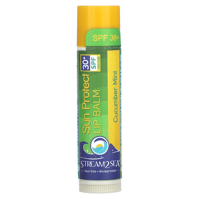 Stream2Sea  Sun Protect Lip Balm  SPF 30+  Cucumber Mint   0.15 oz (4 g)