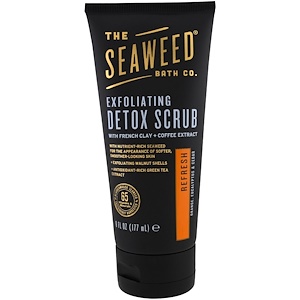 Купить Seaweed Bath Co., Отшелушивающий скраб для выведения токсинов, освежающий, апельсин, эвкалипт и кедр, 6 жидких унций (177 мл)  на IHerb