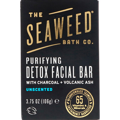 The Seaweed Bath Co. Очищающее детоксицирующее мыло для лица, без ароматизаторов, 3,75 унций (106 г)