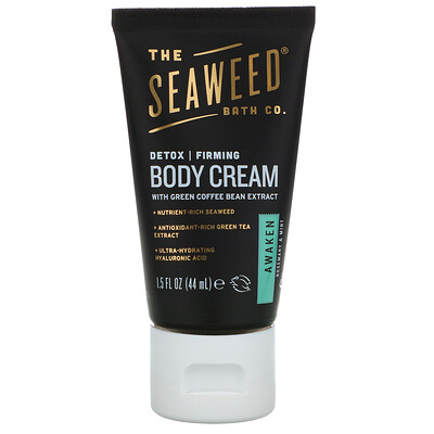 The Seaweed Bath Co. Awaken Firming Detox Body Cream, Rosemary & Mint, 1.5 fl oz (44 ml)