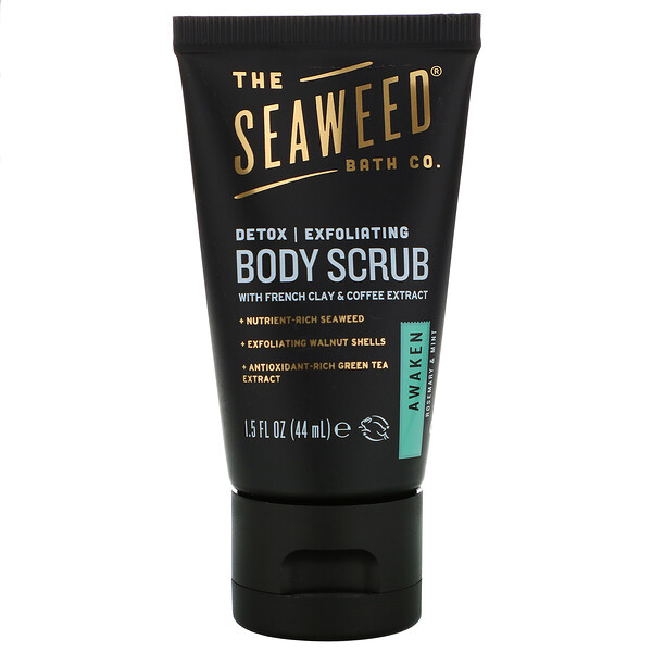The Seaweed Bath Co., Awaken Exfoliating Detox Body Scrub, Rosemary & Mint, 1.5 fl oz (44 ml)