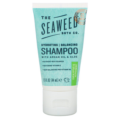 Купить The Seaweed Bath Co. Hydrating Balancing Shampoo, Eucalyptus and Peppermint, 1.5 fl oz (44 ml)