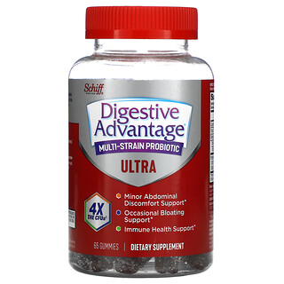Schiff, Digestive Advantage, пробиотик из нескольких штаммов, ультра, 65 жевательных таблеток
