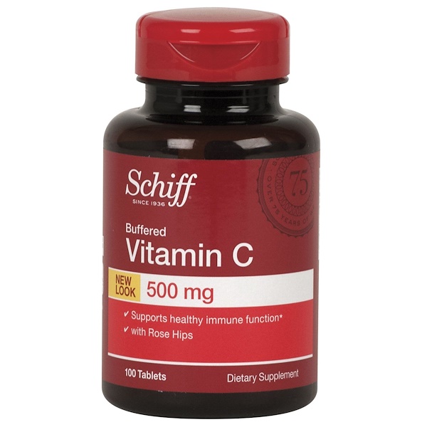 Schiff, Vitamin C, Buffered, 500 mg, 100 Tablets (Discontinued Item) 