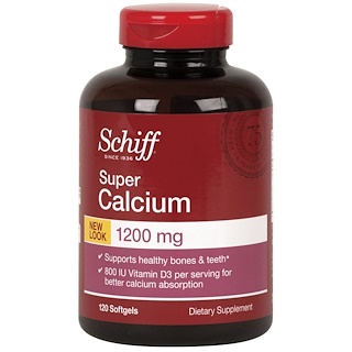 Schiff, スーパーカルシウム、1200 mg、120ソフトジェル