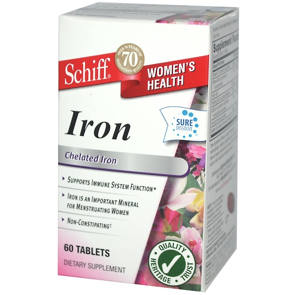 Schiff, Iron, Chelated Iron, 60 Tablets (Discontinued Item) 