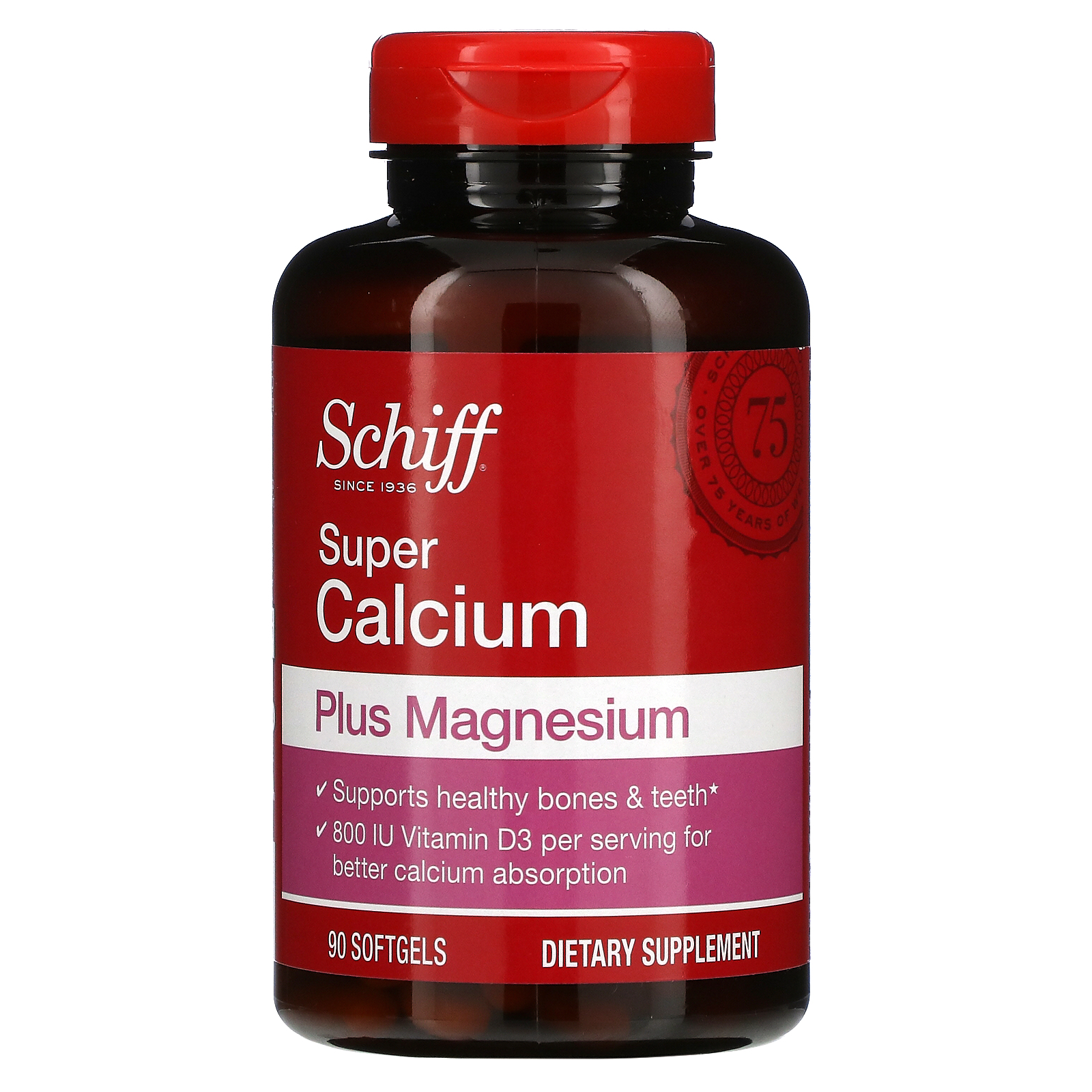 Schiff, スーパーカルシウム、 プラス マグネシウム、 90ソフトジェル