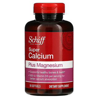 Schiff, الكالسيوم الفائق مع المغنيسيوم، 90 كبسولة هلامية