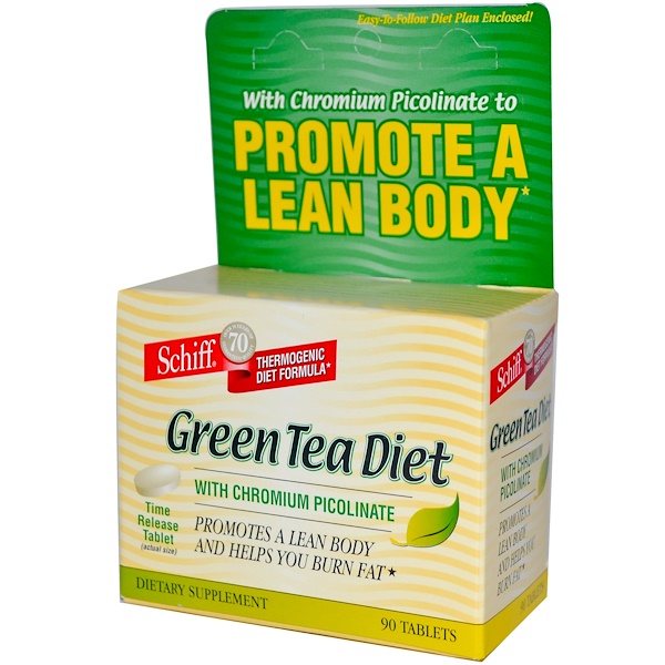 Schiff, Green Tea Diet with Chromium Picolinate, 90 Tablets iHerb