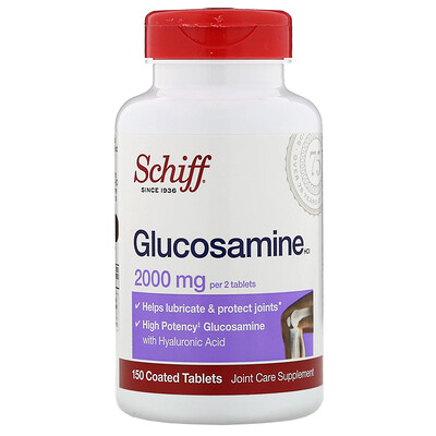 Schiff Глюкозамин, 2000 мг, 150 таблеток, покрытых оболочкой