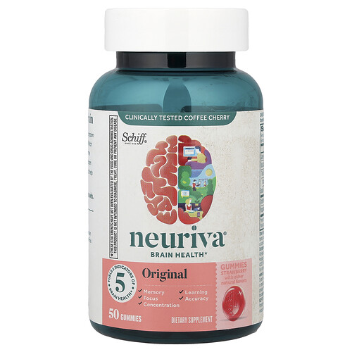 Schiff, Neuriva® Brain Health Gummis, Erdbeere, 50 Gummis