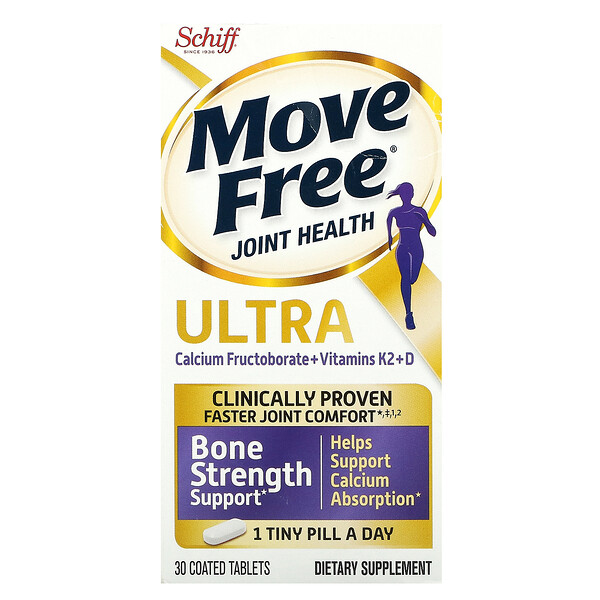 Move Free Joint Health, Ultra, поддержка силы костей, 30 таблеток в оболочке