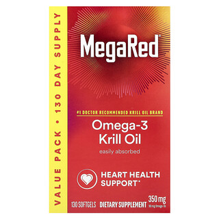 Schiff, MegaRed®，Omega-3 磷虾油，香草味，350 毫克，130 粒软胶囊