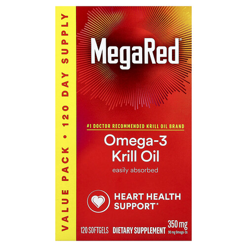 Schiff MegaRed®, Omega-3 Krill Oil, Vanilla, 350 mg, 120 Softgels