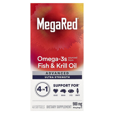 Schiff  MegaRed®  Advanced 4 In 1 Omega-3s  Ultra Strength  900 mg  40 Softgels