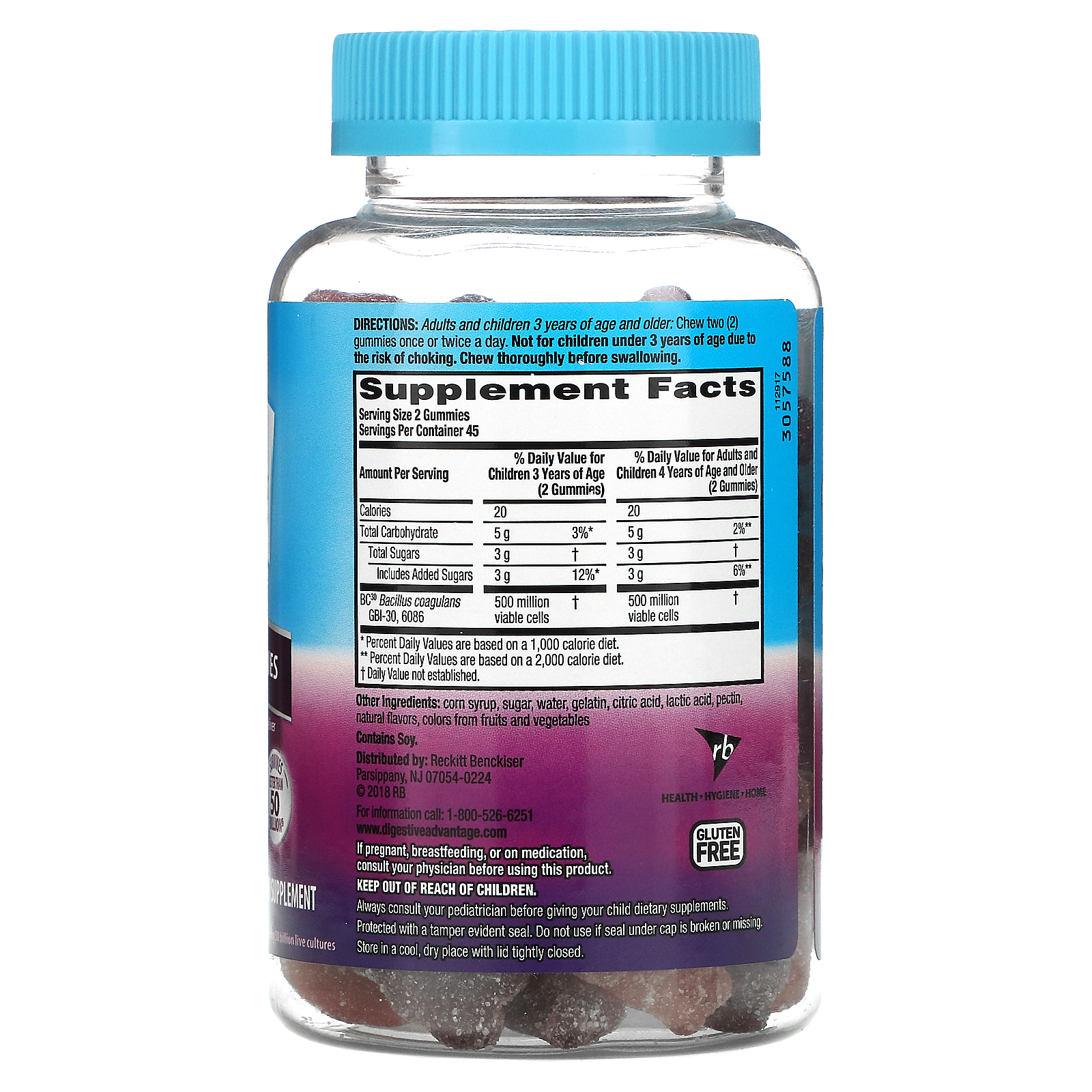 Schiff, Digestive Advantage, Daily Probiotic Gummies, Natural Fruit Flavors, 90 Gummies