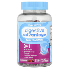 Digestive Advantage®, щоденні жувальні таблетки з пробіотиками, натуральні суперфрукти, 90 жувальних таблеток